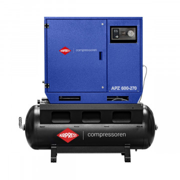 Compresor silențios cu doi pistoane APZ 600-270 10 bar 5.5 CP/4 kW 465 l/min 270 l - NOUTATE