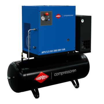 Compresor șurub APS 5.5 GO 200 Combi Dry IVR 5.5 KM / 4 kW 10 bar 264-468 l/min 200 l