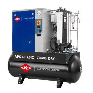 Compresor cu șurub APS 4 Basic i-Combi Dry 10 bar 4 CP/3 kW 366 l/min 200 l cu set de filtrare adsorbant OFAG4