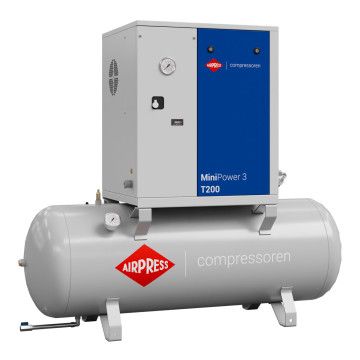 Compresor cu șurub MiniPower 3 T200 | 3.0 CP / 2.2 kW | 325 L/min | 200 L