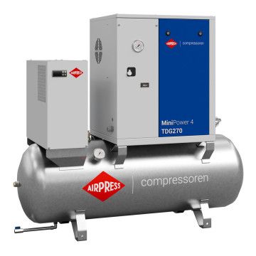 Compresor cu șurub MiniPower 4 TDG270 | 4.0 CP / 3.0 kW | 385 L/min | 270 L galvanizat