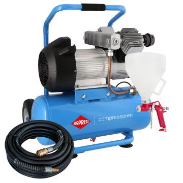 Compresor LM 25-350 + set cu pistol de tencuire și furtun pneumatic