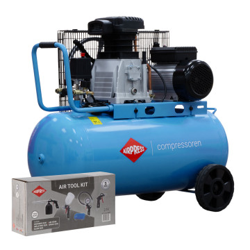 Compresor cu piston dublu HL 340-90 + set de accesorii pneumatice