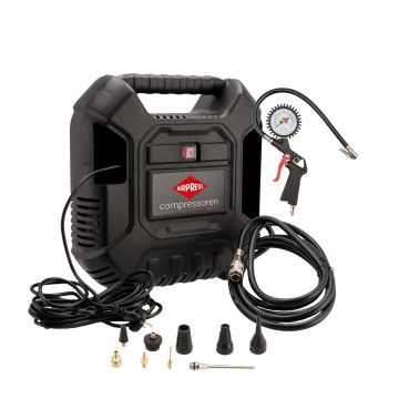 Mic compresor fără ulei, tip valiză HLO 180 8 bar 1.5 CP/ 1.1 kW 150 l/min + set de accesorii