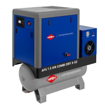 Compresor cu șurub APS 7.5 IVR Combi Dry X G2 10 bar 7.5 CP/5.5 kW 290-790 l/min 200 l