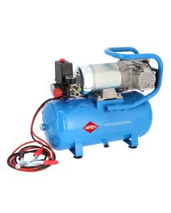 Compresor silențios fără ulei cu două pistoane DC 24-225/15 10 bar 0.75 CP/0.55 kW 24V 180 l/min 15 l